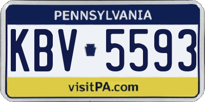PA license plate KBV5593