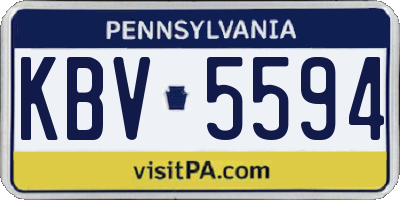 PA license plate KBV5594