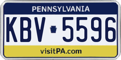 PA license plate KBV5596