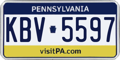 PA license plate KBV5597