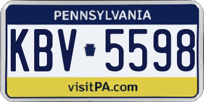 PA license plate KBV5598