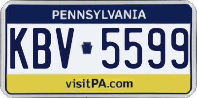 PA license plate KBV5599