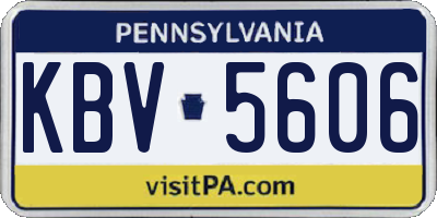 PA license plate KBV5606