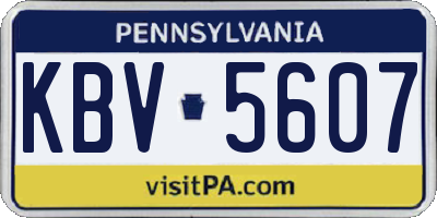 PA license plate KBV5607