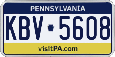 PA license plate KBV5608