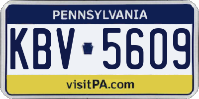 PA license plate KBV5609