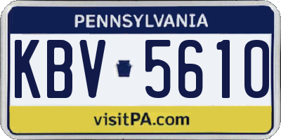 PA license plate KBV5610