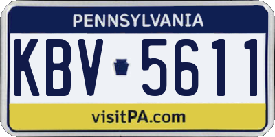 PA license plate KBV5611