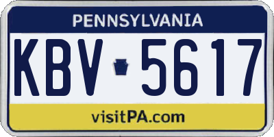 PA license plate KBV5617