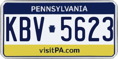 PA license plate KBV5623