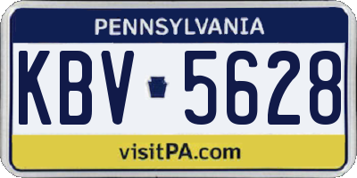 PA license plate KBV5628