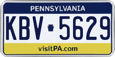 PA license plate KBV5629