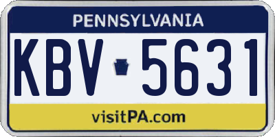 PA license plate KBV5631