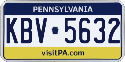 PA license plate KBV5632