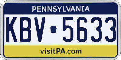 PA license plate KBV5633
