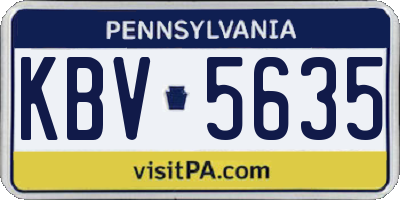 PA license plate KBV5635