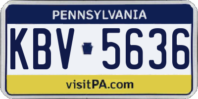 PA license plate KBV5636