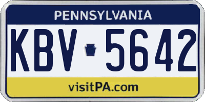 PA license plate KBV5642