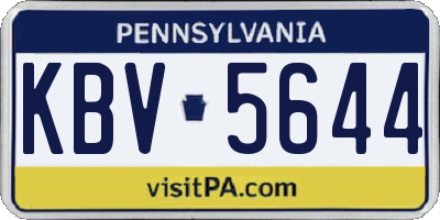 PA license plate KBV5644