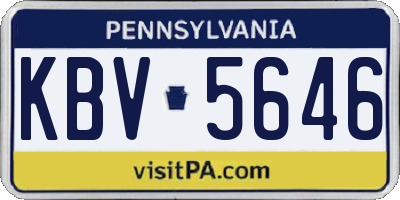 PA license plate KBV5646