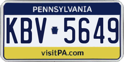 PA license plate KBV5649