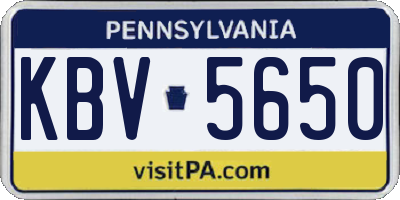 PA license plate KBV5650