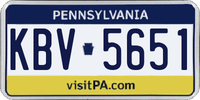 PA license plate KBV5651