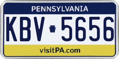 PA license plate KBV5656