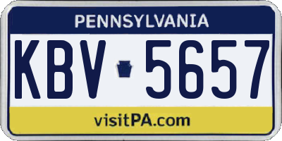 PA license plate KBV5657