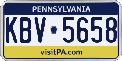 PA license plate KBV5658