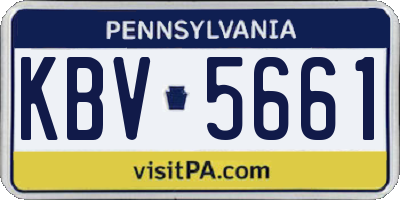 PA license plate KBV5661