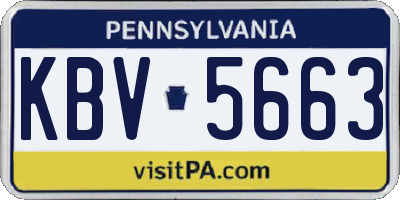 PA license plate KBV5663