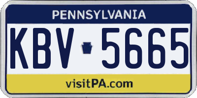 PA license plate KBV5665