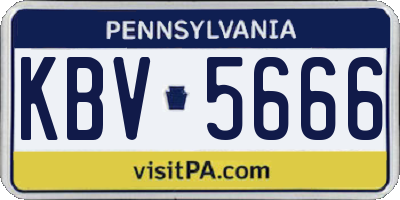 PA license plate KBV5666