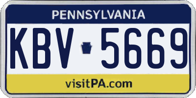 PA license plate KBV5669