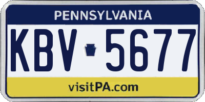 PA license plate KBV5677