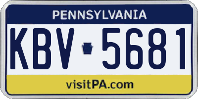PA license plate KBV5681