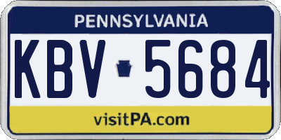 PA license plate KBV5684