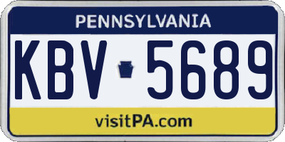 PA license plate KBV5689