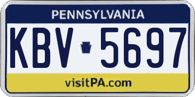 PA license plate KBV5697