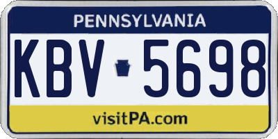 PA license plate KBV5698