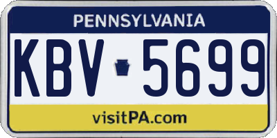 PA license plate KBV5699