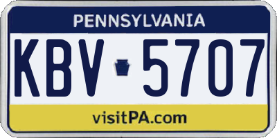 PA license plate KBV5707