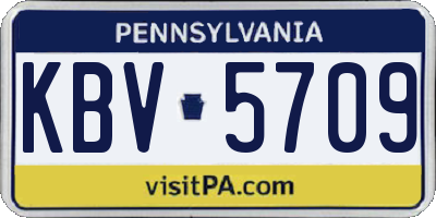 PA license plate KBV5709