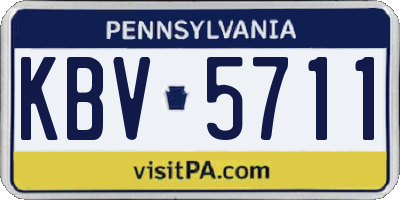 PA license plate KBV5711