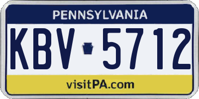 PA license plate KBV5712