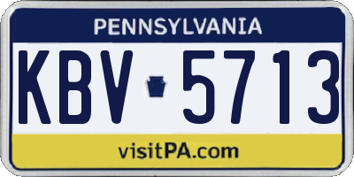 PA license plate KBV5713