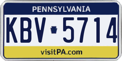 PA license plate KBV5714