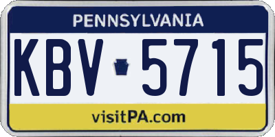 PA license plate KBV5715