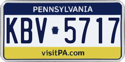PA license plate KBV5717